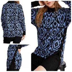 💎NWT Free People Black & Blue Sweater Dress